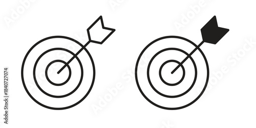 Target icons vector Collection Clipart Pack. icon with editable line stroke