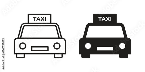 Taxi icons vector Collection Clipart Pack. icon with editable line stroke