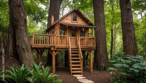 Tree house in the forest