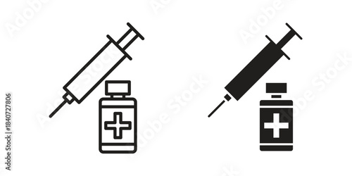 Vaccination icons vector Collection Clipart Pack. icon with editable line stroke