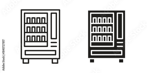 Vending machine icons vector Collection Clipart Pack. icon with editable line stroke