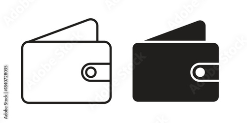 Wallet icons vector Collection Clipart Pack. icon with editable line stroke
