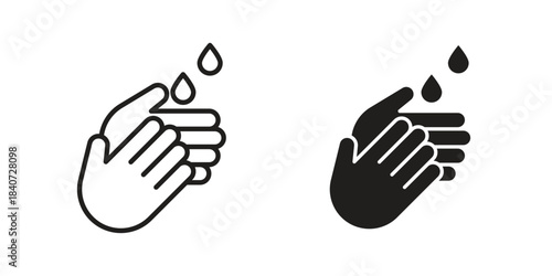 Wash hands icons vector Collection Clipart Pack. icon with editable line stroke
