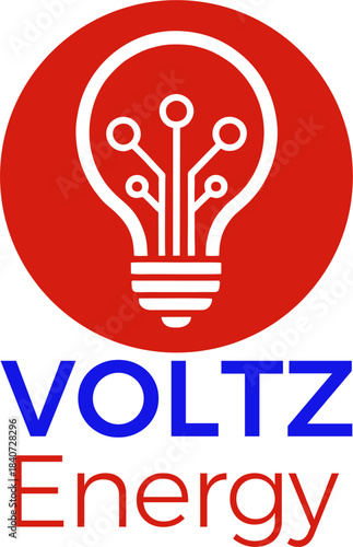 Logo Voltz Energy Red Light Bulb FORMAT EPS