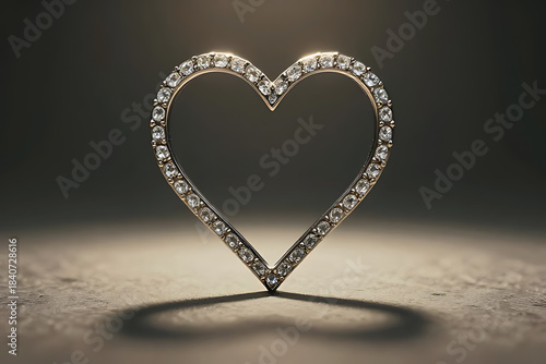 golden heart on a wooden background
