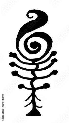 Fantasy plant hand drawn isolated illustration