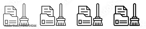 Data Cleaning Icon Set Different Style Collection
