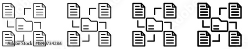 Data Modelling Icon Set Different Style Collection
