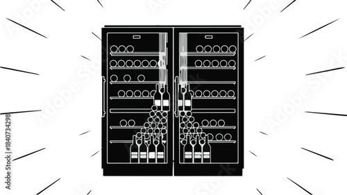 Server room equipment, data center hardware, computer network infrastructure, modern technology setup, server rack with cables and devices, IT networking system