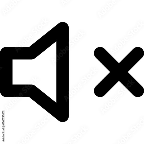 Volume off icon - mute speaker silent outline