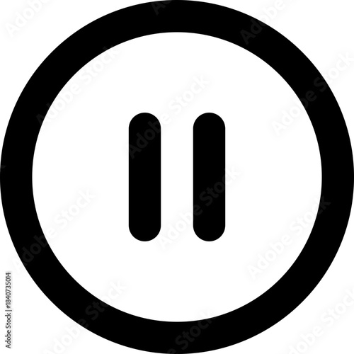Pause circle icon - stop media break outline