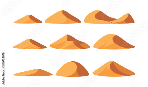 Sand dunes vector illustrations