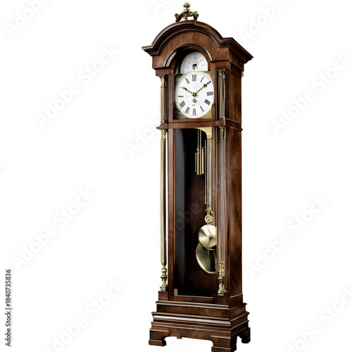 Classic grandfather clock with pendulum