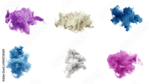 beautiful and colorful soft wave smoke effect isolated transparent background, editable vector artwork ai illustration file, elegant abstract multicolor flowing vapor mist