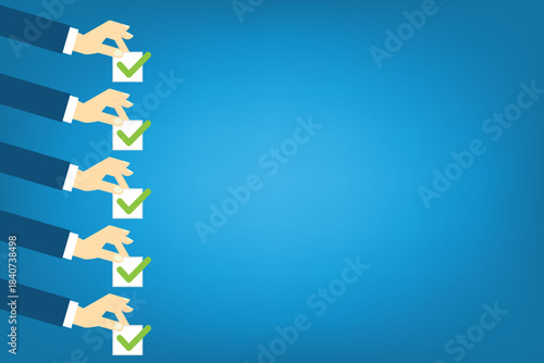 Business task completion, finished work concept.