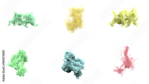 beautiful and colorful vibrant curl smoke effect isolated transparent background, editable vector artwork ai illustration file, twisting multicolor mist vapor abstract wave