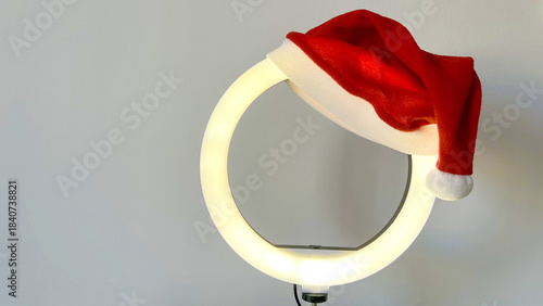 Christmas Hat on Round Light Fixture