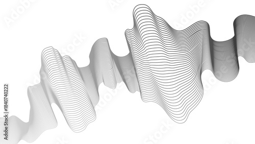Abstract backdrop with grey wave gradient lines
