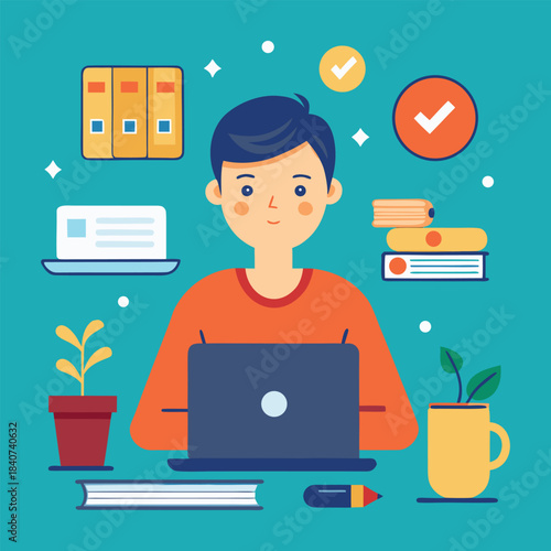 Abstract geometric design with vibrant color palette