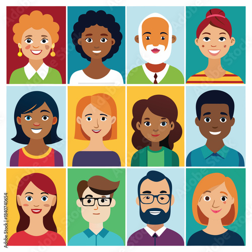 Abstract geometric design with vibrant color palette