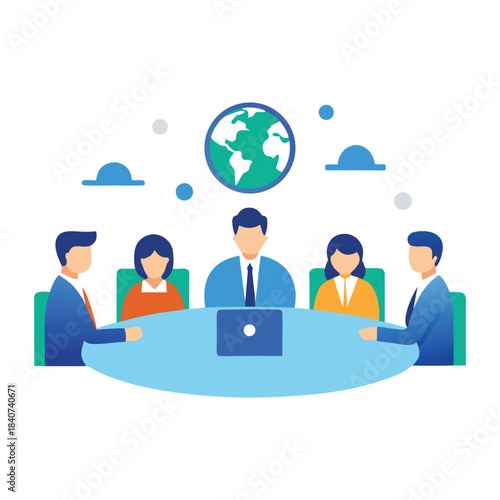 Abstract geometric shapes with vibrant color palette