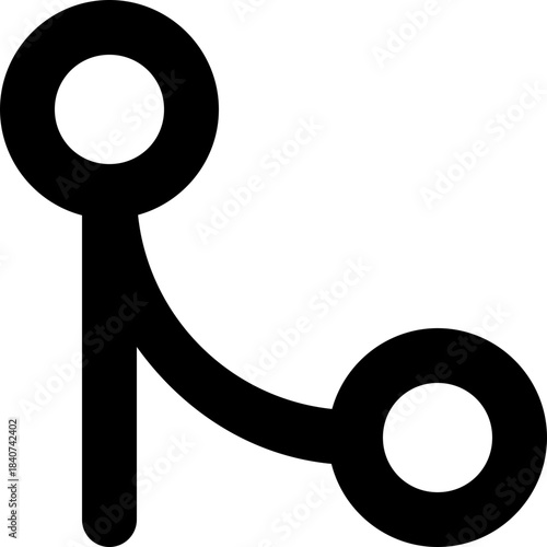 Git branch icon - version control fork outline