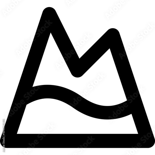 Mountain icon - peak nature landscape hiking outline