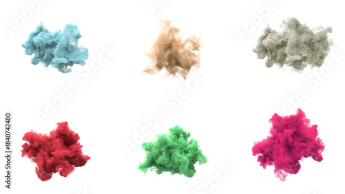 beautiful and colorful energetic wavy smoke effect isolated transparent background, editable vector artwork ai illustration file, bold multicolor vapor swirl mist design