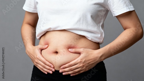 Woman with tummy pain due to ibs and irritable bowel syndrome