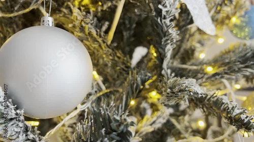 Festive Christmas Tree Decorations with shiny balls