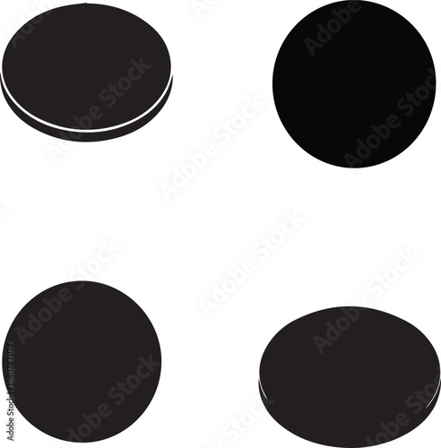 Black Circular Shapes in a Grid - Vector Art