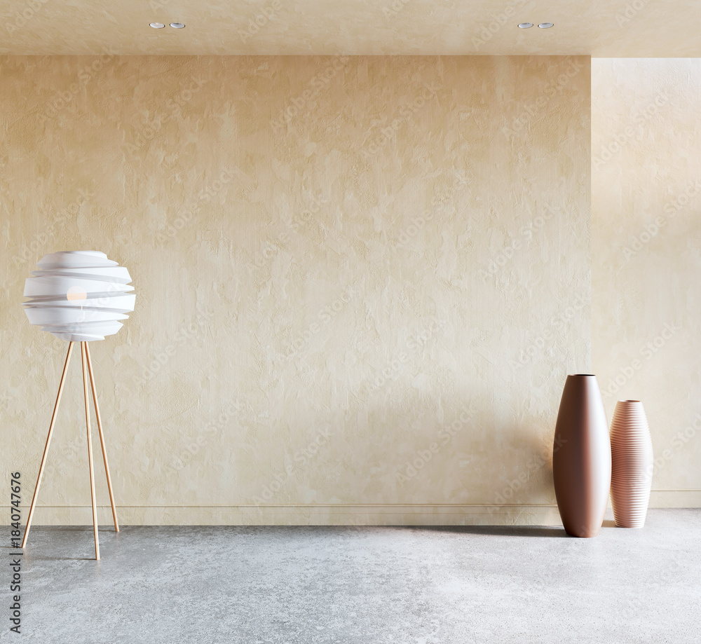 Fototapeta premium Large luxury modern bright interiors Living room mockup illustration 3D rendering image