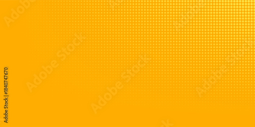 yellow orange halftone pattern. retro comic gradient background. square pixilated dot cartoon texture. pop art faded gradient pattern.eps.10.