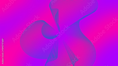 Dynamic pattern of dark blue lines with blue and red blur gradient as background and wallpaper