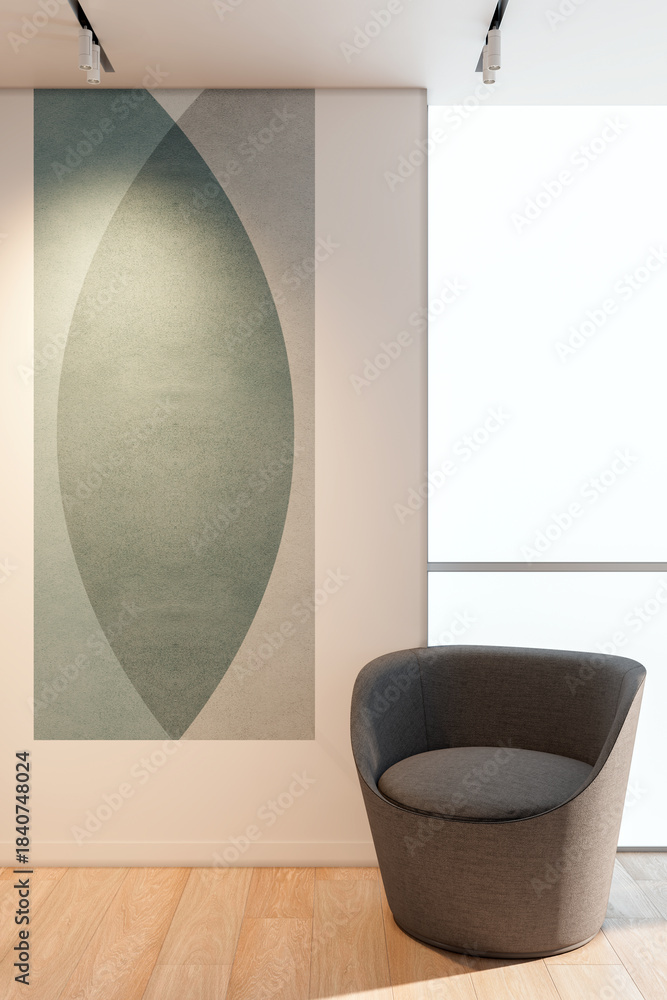 Naklejka premium Large luxury modern bright interiors Living room mockup illustration 3D rendering image