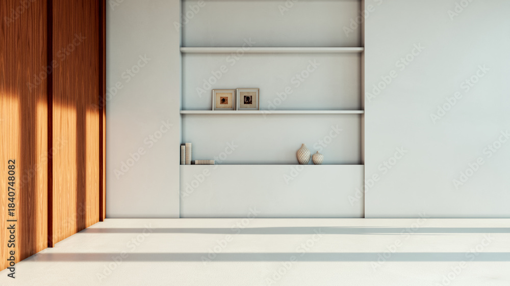 Naklejka premium Large luxury modern bright interiors Living room mockup illustration 3D rendering image