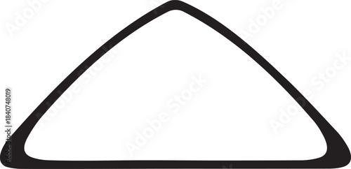 Minimalist vector outline of a smooth, rounded triangle shape, perfect for modern graphic design, abstract logos, or clean geometric branding elements