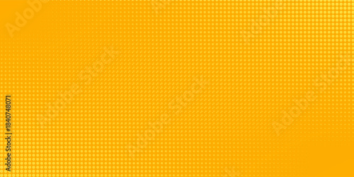 yellow orange halftone pattern. retro comic gradient background. square pixilated dot cartoon texture. pop art faded gradient pattern.eps.10.
