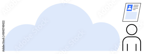 Cloud storage concept. Cloud computing supports seamless digital identity management and secure document access. Cloud storage enables efficient file sharing and personal data protection. For IT