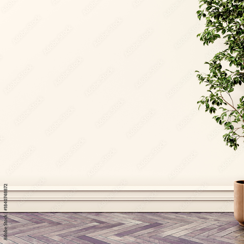 Naklejka premium Large luxury modern bright interiors Living room mockup illustration 3D rendering image