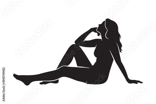 Silhouette of a woman in a relaxed pose