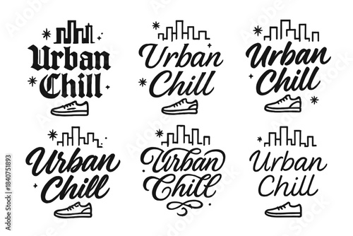 Urban Chill Styles. Urban Chill. Create a calligraphy lettering illustration of the phrase: Urban Chill.