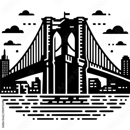 Brooklyn Bridge Icon Vector