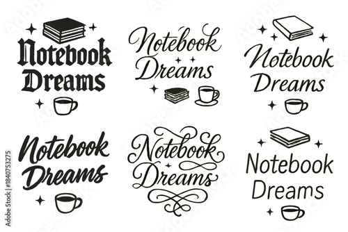 Notebook Dreams Calligraphy. Notebook Dreams. Create a calligraphy lettering illustration of the phrase: