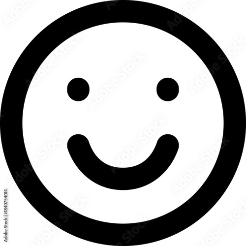 Happy icon - emoji smile face outline