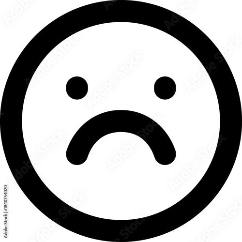 Sad icon - emoji frown face outline