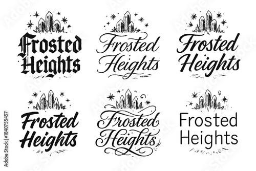 Frosted Heights Calligraphy. Frosted Heights. Create a calligraphy lettering illustration of the phrase: