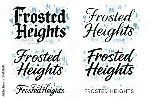 Frosted Heights Calligraphy. Frosted Heights. Create a calligraphy lettering illustration of the phrase: