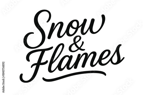 Snow & Flames Script. Snow & Flames ? Script Hand-Lettering, smooth brush script with flowing loops and gentle