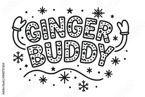 Gingerbread Letter Art. Ginger Buddy ? Decorative Display Lettering, patterned letters filled with tiny icing